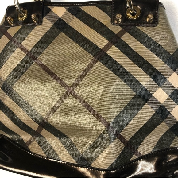 Burberry Brown & Tan Classic Plaid Leather Shoulder Bag - Picture 5 of 12